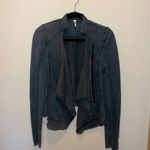 Free People Distressed Motorcycle Jacket
